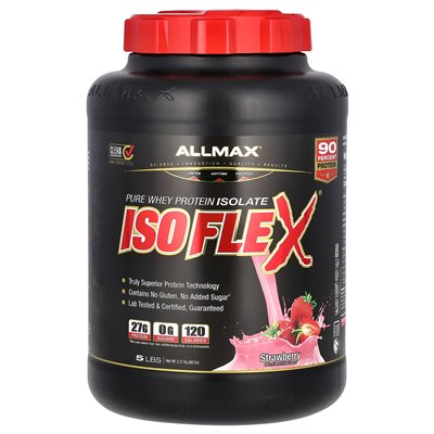 ALLMAX, Isoflex, 100% Pure Whey Protein Isolate, Strawberry, 5 lbs (2.27 kg)