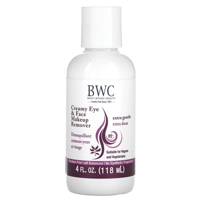 Cruelty Free Beauty Creamy Eye & Face Makeup Remover, 4 fl oz (118 ml)