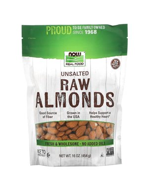 NOW Foods, Real Food, Raw Almonds, Unsalted, 16 oz (454 g)