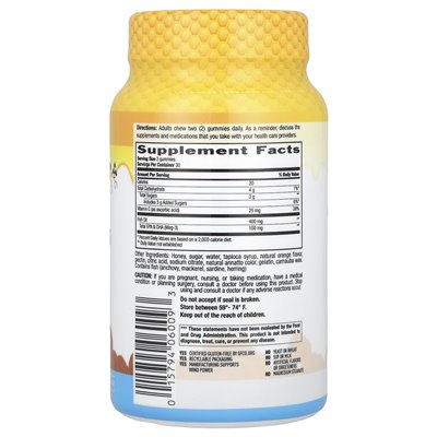 Country Life, Omega-3 Honey Gummi, Natural Orange, 60 Gummy