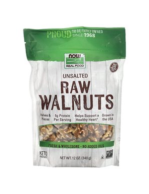 NOW Foods, Natural Food, Raw Walnuts, Unsalted, 12 oz (340 g)