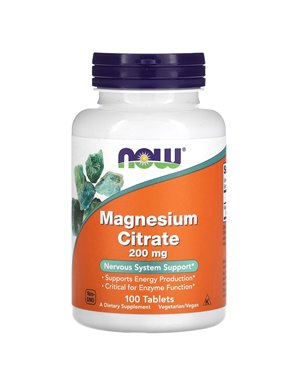 NOW Foods, Magnesium Citrate, 200 mg, 100 Tablets NOW Foods, Magnesium Citrate, 200 mg, 100 Tablets