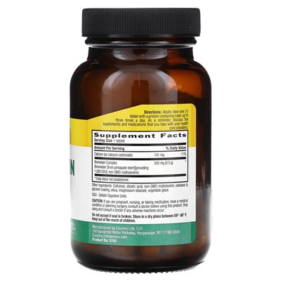 Country Life, Bromelain, dreifache Stärke, 60 Tabletten
