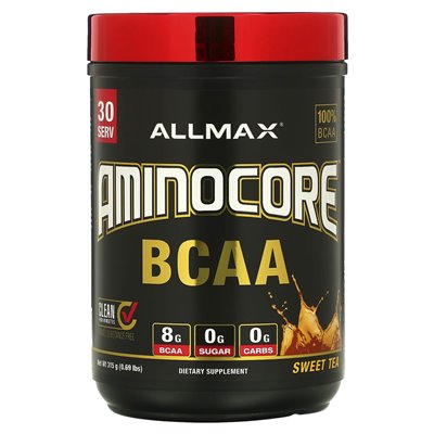 Allmax, Aminocore ™ BCAA, słodka herbata, 0,69 funta (315 g) Allmax, Aminocore ™ BCAA, słodka herbata, 0,69 funta (315 g)