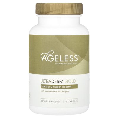 Ageless Foundation Laboratories, Ultraderm Gold, Natural Collagen Booster with patented BioCell collagen, 60 capsules