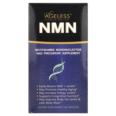 Ageless Foundation Laboratories, NMN, NAD prekursor suplement, 60 kapsułek