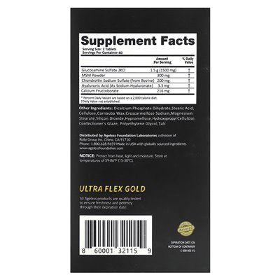 Ageless Foundation Laboratories, Ultra Flex Gold, Gelenkgesundheit, 120 Tabletten