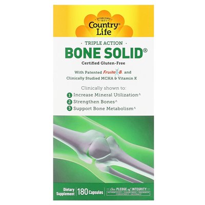 Country Life, Triple Action Bone Solid, 180 kapsułek Country Life, Triple Action Bone Solid, 180 kapsułek