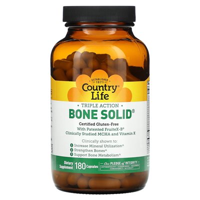Country Life, Triple Action Bone Solid, 180 kapsułek Country Life, Triple Action Bone Solid, 180 kapsułek