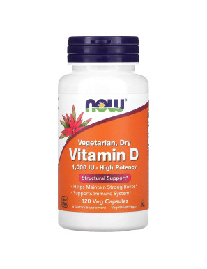 NOW Foods, Vegetarian Dry Vitamin D, 1,000 IU, 120 Vegetarian Capsules