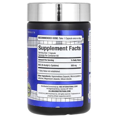 Allmax, Essentials, NAC, 600 mg, 60 vegetarische Kapseln