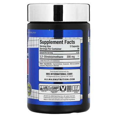 Allmax, Essentials, Dim, 100 mg, 60 vegetarische Kapseln