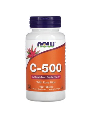 NOW Foods, C-500 mit Hagebutten, 100 Tabletten NOW Foods, C-500 mit Hagebutten, 100 Tabletten