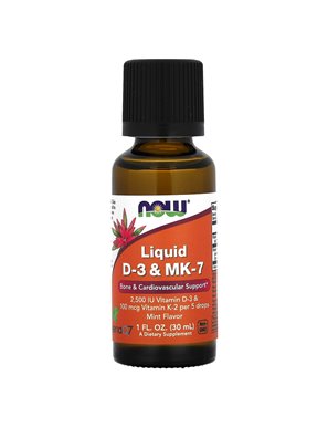 NOW Foods, Liquid D-3 & MK-7, Mint, 1 fl oz (30 ml)
