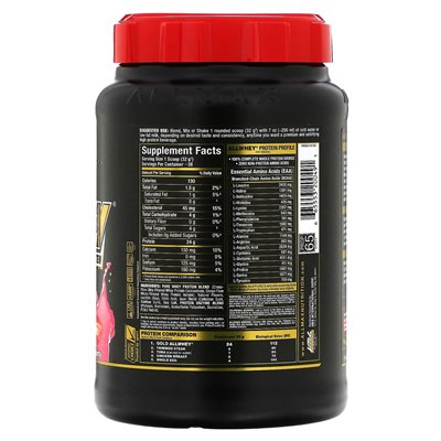 ALLMAX, Złote AllWhey, Premium WPC, Truskawka, 2 funty (907 g)