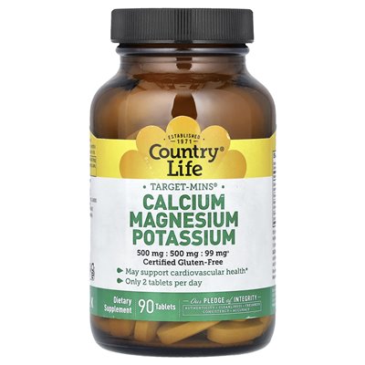 Country Life, Target-mins®, Calcium Magnesium Potassium, 90 Tablets