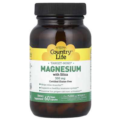 Country Life, Target-mins®, Magnesium with Silica, 60 Vegan Capsules