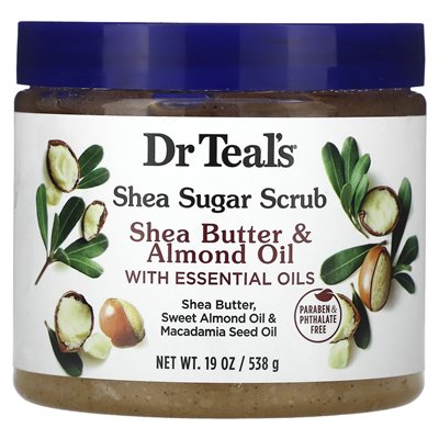 Dr Teal's, Shea Sugar Scrub, Shea Butter & migding Oil z olejkami eterycznymi, 19 uncji (538 g) Dr Teal's, Shea Sugar Scrub, Shea Butter & migding Oil z olejkami eterycznymi, 19 uncji (538 g)