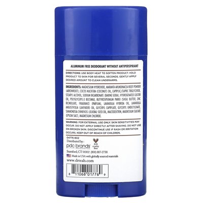Dr Teal's, aluminiowy dezodorant, olej kokosowy, 2,65 uncji (75 g)