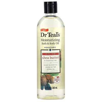 Dr Teal's, Nawilżający olej do kąpieli i ciała, masło shea, 8,8 fl oz (260 ml)