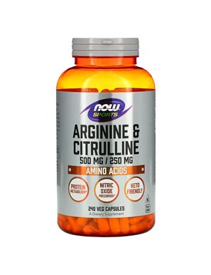 NOW Foods, Sport, Arginin & Citrillin, 240 vegetarische Kapseln NOW Foods, Sport, Arginin & Citrillin, 240 vegetarische Kapseln