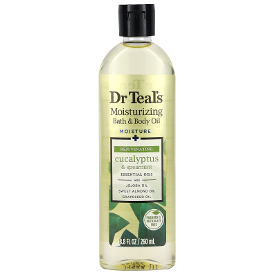Dr Teal's, Nawilżący olej do kąpieli i ciała, Eukaliptus &amp Spearmint, 8,8 fl oz (260 ml)