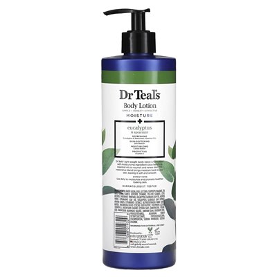 Dr Teal's, Body Lotion, wilgoć + odmładzanie, Eukaliptus &amp Spearmint, 18 fl oz (532 ml)