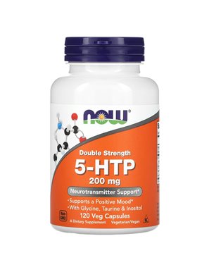 NOW Foods, 5-HTP, Double Strength, 200 mg, 120 kapsułek wegetariańskich