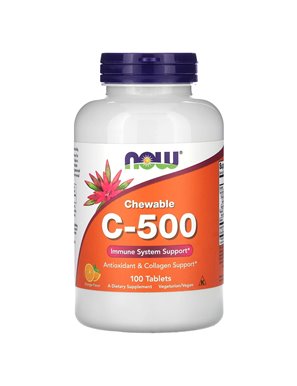 NOW Foods, Kautabletten C-500, Orange, 100 Tabletten
