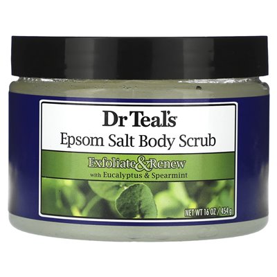 Dr Teal's, Epsom Salt Body Scrub, Eukaliptus &amp Spearmint, 16 uncji (454 g)