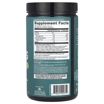 Starożytne odżywianie, starożytne eliksiry, Matcha Superfood, 7,5 uncji (214 g)