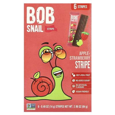 Bob Slail, Streifenfrucht, Apfel-Grawberry, 6 Streifen, je 0,49 oz (14 g)
