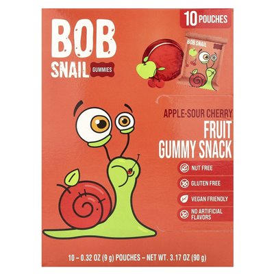 Bob die Schnecke, Gummisnack, Apfel-Kirsche, 10 Beutel, je 0,32 oz (9 g)