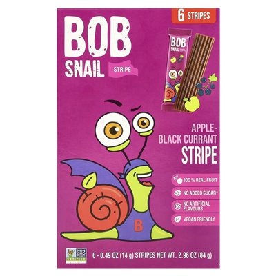 Bob Snail, Fruchtstreifen, Apfel-Schwarze Johannisbeere, 6 Stück, 0,49 oz (14 g)