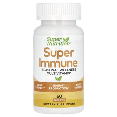 Super Nutrition, Super Immune, wzmacniająca odporność multiwitamina z glutationem, 60 tabletek Super Nutrition, Super Immune, wzmacniająca odporność multiwitamina z glutationem, 60 tabletek