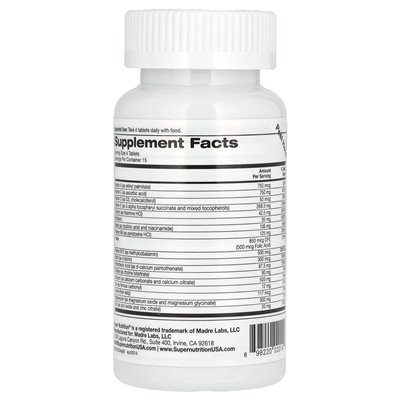 Super Nutrition, Super Immune, wzmacniająca odporność multiwitamina z glutationem, 60 tabletek Super Nutrition, Super Immune, wzmacniająca odporność multiwitamina z glutationem, 60 tabletek