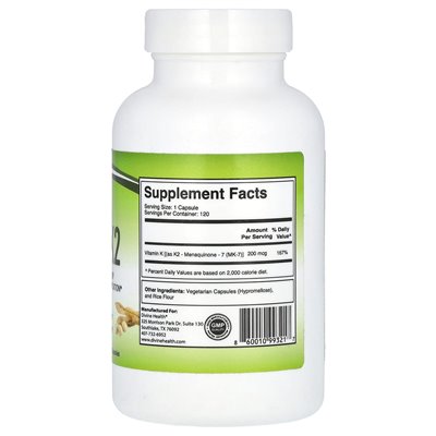 Divine Health, Dr Colbert M.D., Super K2, 120 kapsułek