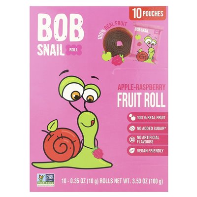 Bob ślimak, bułka owocowa, jabłko-rasbberry, 10 torebek, 0,35 uncji (10 g) każdy