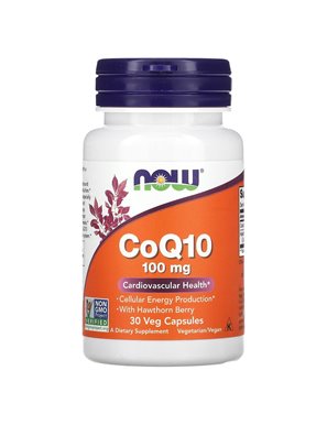 NOW Foods, CoQ10, 100 mg, 30 vegetarische Kapseln