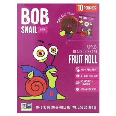 Bob Snail, Fruchtrollen, Apfel-Johannisbeere, 10 Beutel, je 10 g
