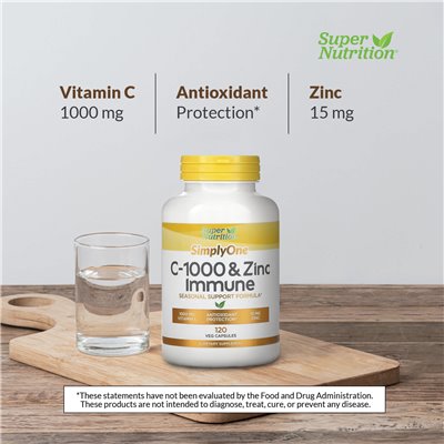 Super Nutrition, C-1000 & Immunity Zinc, 120 vegetarische Kapseln