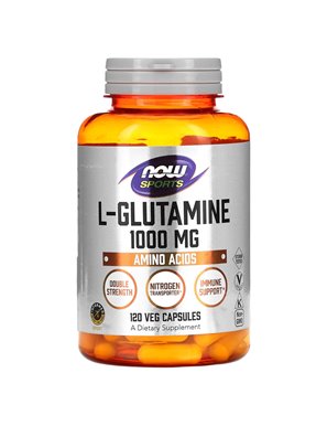 NOW Foods, Sports, L-Glutamin, doppelte Stärke, 1.000 mg, 120 vegetarische Kapseln