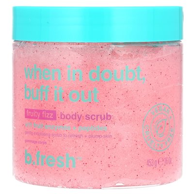 B.Fresh, Scrub z enzymami owocowymi + peptydami, owocowy Fizz, 16 uncji (453 g)