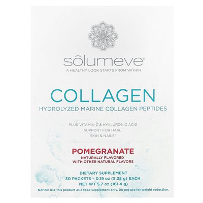 Solumeve, Kollagenpeptide plus Vitamin C und Hyaluronsäure, Granatapfel, 30 Päckchen, je 0,19 oz (5,38 g)