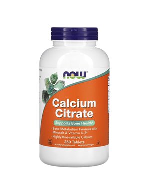 NOW Foods, Cytrynian Wapnia, 250 tabletek