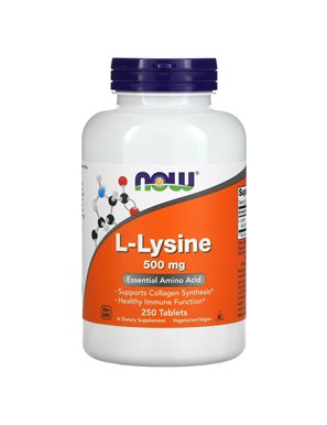 NOW Foods, L-Lysin, 500 mg, 250 Tabletten