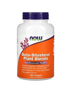 NOW Foods, Beta-Sitosterol Roślinne Sterole, 180 Softgeli NOW Foods, Beta-Sitosterol Roślinne Sterole, 180 Softgeli