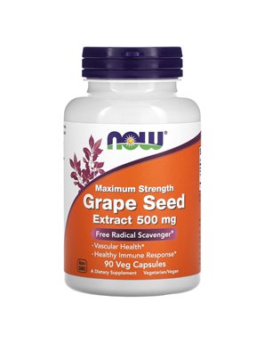 NOW Foods, Maksimum Siły Ekstrakt z pestek winogron, 500 mg, 90 Wegetariańskich Kapsułek NOW Foods, Maksimum Siły Ekstrakt z pestek winogron, 500 mg, 90 Wegetariańskich Kapsułek