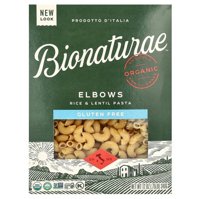 Bionaturae, glutenfreie Reis- und Linsennudeln, Makkaroni, 12 oz (340 g)