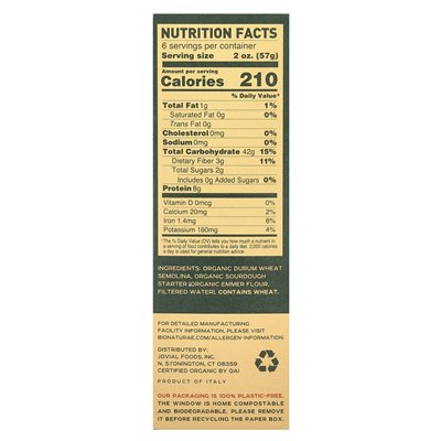 Bionaturae, Fusilli Sauerteig, 12 oz (0,75 lb) 340 g